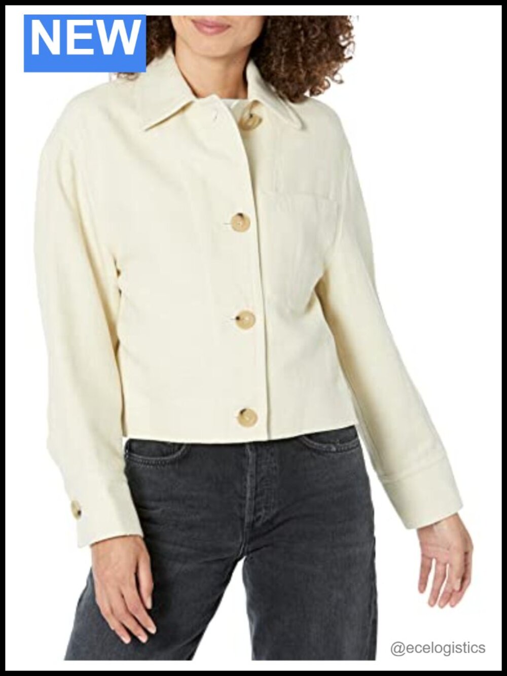 Vince Women's Cropped Twill Jacket Organic Cotton Linen